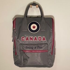 Oh Canada! Gray Weather Resistant Backpack